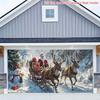 1 Santa Claus Reindeer Sleigh Snowman View 2D Flat-print Party Banner, Extra-large Sizezyc