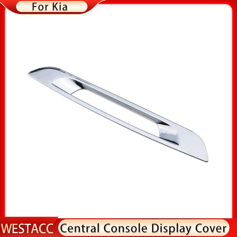 ABS хромированная крышка дисплея центральной консоли автомобиля, декоративная наклейка, накладка для Kia Sportage R 2011 2012 2013 2014 2015