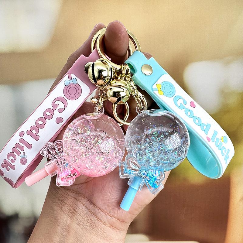 Изысканный брелок-леденец с плавающим песком: Милый брелок для школьных сумок девочек