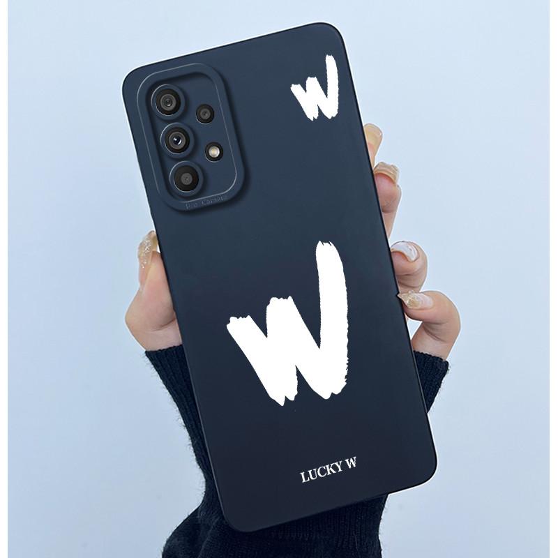 For Samsung Galaxy A33 A53 A73 5G 2022 Cover Case Initial Letter Silicone Soft Phone Bumper for Samsung SM-A336B A536B Casing