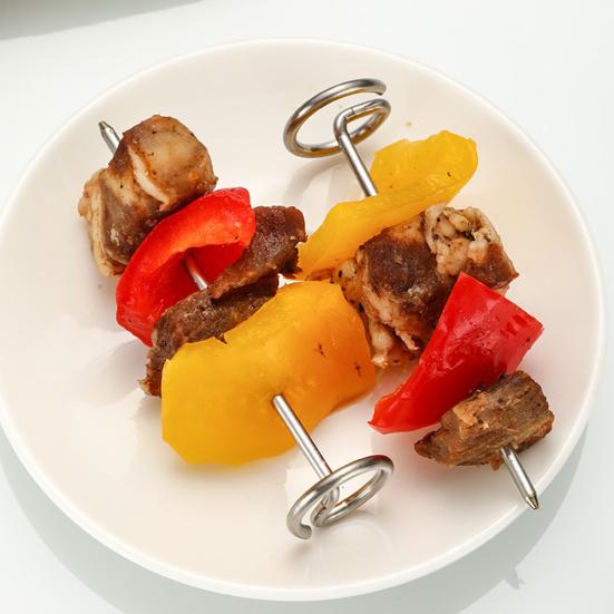 Stainless Steel Fryer Skewer Stand with Polished Edges Rustproof Dishwasher Safe Vertical Skewer Air Fryer Accessories