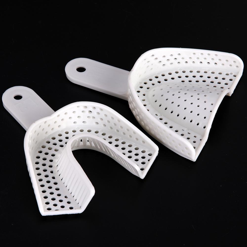 10Pcs Dental Impression Plastic Trays Without Mesh Dentist Tools Teeth Holder Trays Dentistry Lab Material