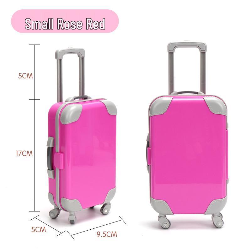 Compact Solid Color Kids Trolley Suitcase Toy with Eyelash Design for Dress-Up and Storage