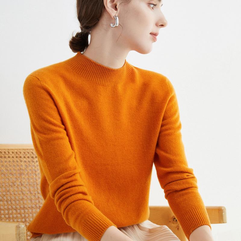 Женский свитер из 100% шерсти, СОВРЕМЕННАЯ НОВАЯ водолазка SAGA, вязаный пуловер, зимние джемперы, женские вязаные топы с длинным рукавом