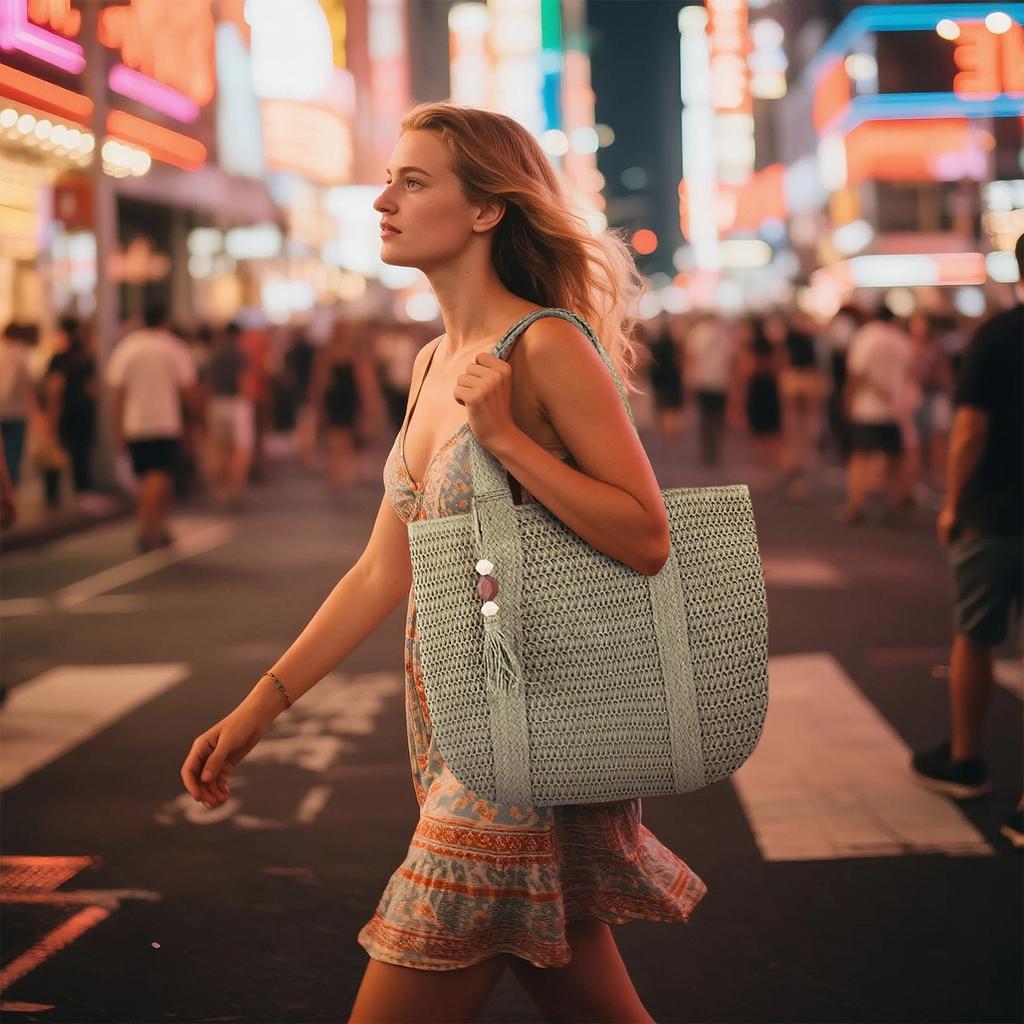 Большая соломенная сумка, плетеная сумка для хранения, большая вместимость, сумка для поездок на работу, плетеная пляжная сумка для отдыха на море