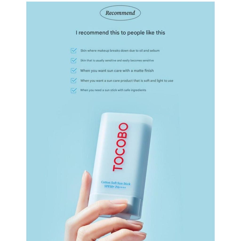 TOCOBO Cotton Soft Sun Stick  SPF50+ PA++++ 19g