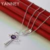 Elegant 925 Sterling Silver 16-30 Delicate Heart Shaped Round Zircon Necklace Women Gift Party Wedding Jewelry Accessories