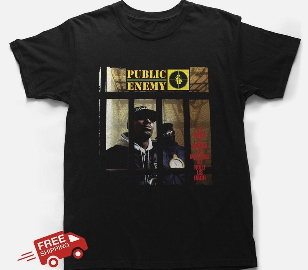Men's Cotton T-Shirt, Quick Dry Breathable, Summer Casual Wear Vintage Public Enemy Cotton Unisex All Size T-Shirt,Unisex,gift,Top