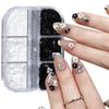 6grids 3D Black & White Polka Dot Nail Art Sequins Mixed Sizes Round Shape Nail Glitter Flakes Tiny Dots Paillettes Nail Decora