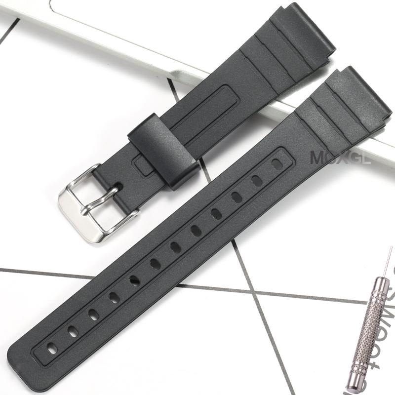 Смоляные Аксессуары для Часов Подходят для Casio F-91W F-84 F-94 F-105 Мужской Сменный Ремешок Водонепроницаемый Ремешок для Часов Резиновый Ремешок