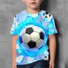 2024 Fashion Children's Football T-Shirt 3D Printed Soccer Cool Boy Girl Tees Casual Boy's T Shirt 4-16Y Teen Kids Clothes Tops