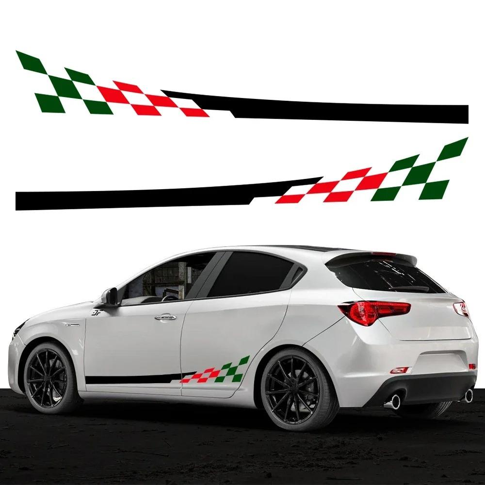 Для Alfa Romeo Giulietta Наклейки на боковые двери автомобиля ПВХ Гонки Спортивная графика Полосы Виниловая пленка Отделка Наклейки Тюнинг Автоаксессуары