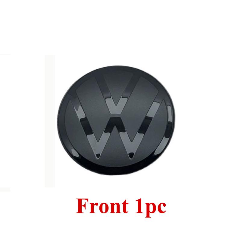 2026 New For VOLKSWAGEN VW VW T-ROC ABS Mirror Black 144mm 113mm Emblem Car Front Grille Logo Rear Trunk Badge For Volkswagen T-