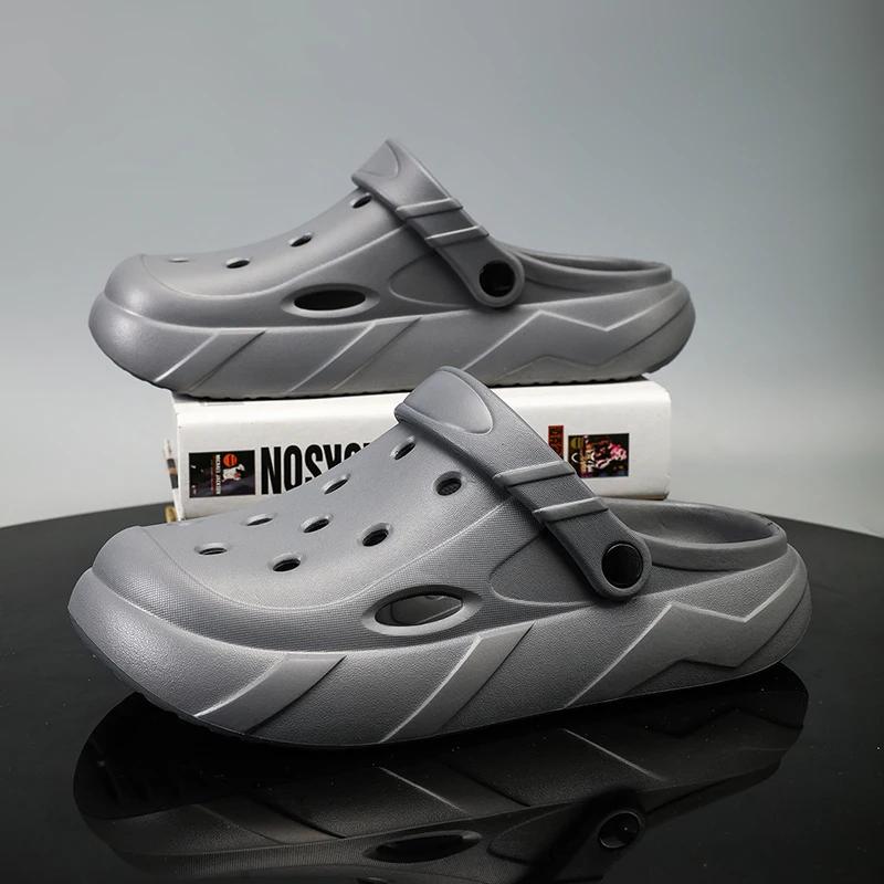 Summer Men Slipper Fashion Thick Sole Clogs Beach Clogs Indoor House Shoes Sneaker Non-slip White Sports Sandals for Men