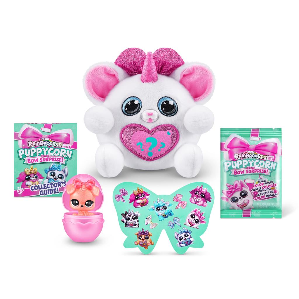 ZURU Rainbocorns Puppycorn Surprise Series 3 (Чихуахуа) Коллекционная плюшевая игрушка Яйцо-сюрприз Набор наклеек Плюшевая игрушка Собачка Слайм для девочек и детей