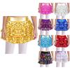 Блестящие блестки для девочек, многоуровневые юбки-шорты с оборками, металлизированный эластичный пояс, брюки-кюлоты, танцевальный костюм для выступлений