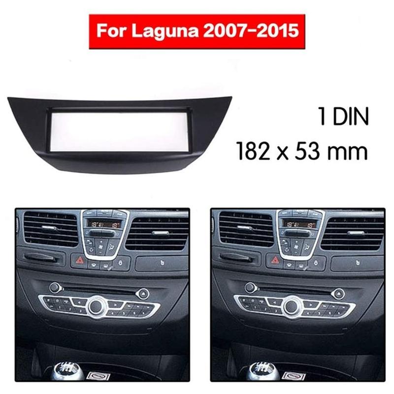 Facia для автомобильного радиоприемника R4-1 Din для Renault Laguna III 2007 Панель для DVD-стереосистемы CD Комплект для приборной панели Черная отделка Рамка приборной панели Черная