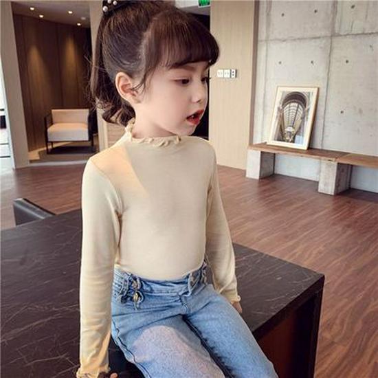 Кружевная футболка с длинным рукавом для девочек - Легкий весенне-осенний топ в корейском стиле