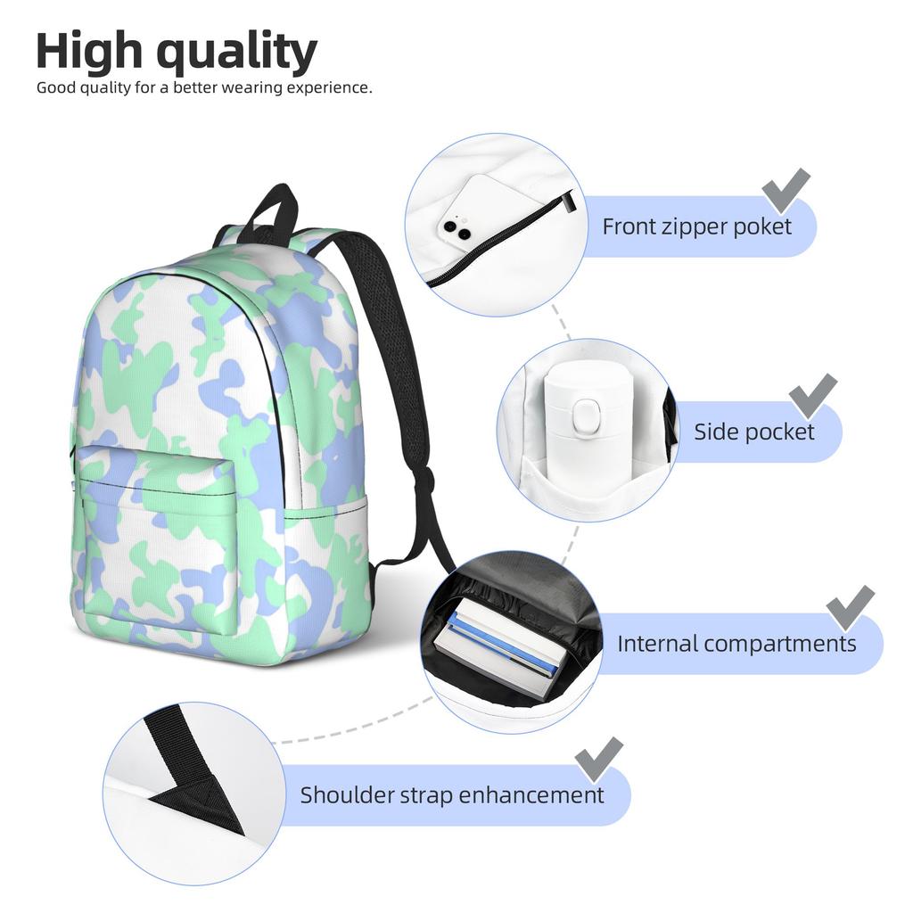 Камуфляжный Рюкзак для Мужчин Женщин Крутой Школьный Рабочий Daypack Морская Текстура Для Ноутбука Компьютера Холщовые Сумки Для Улицы