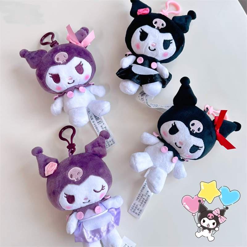 Оригинальный плюшевый брелок Sanrio Kuromi, милый мультяшный маленький дьяволенок, подвеска на сумку, подарок