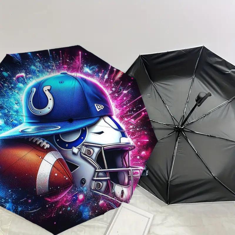 1pc Indianapolis Colts Helmet Artwork Umbrella with Plastic Handle,Suitable for All Seasons Home Travel Outdoor UmbrellaDD449