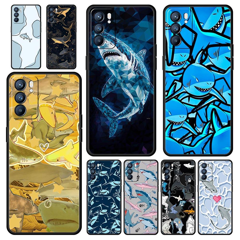 Чехол для телефона с узором 'Акулы на море' Для Oppo A17 A31 A54 A57 A78 A79 A98 Find X5 X6 Reno 6 7 8 10 11 12 13 F Pro 5G Мягкий чехол из ТПУ