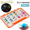 Fly Fishing Lures 24pcs/box Fly Fishing Hook Bait Flies Dry Fly Fishing Lure Fishing Tackle Tools