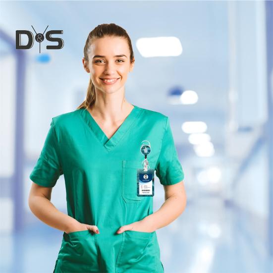 Держатель для удостоверения личности с ремешком для учителя, вертикальный брелок для бейджа и брелок для медсестры, учителя, сотрудника службы безопасности