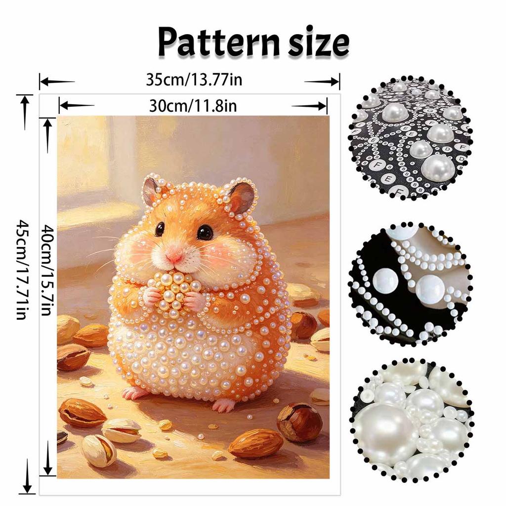 Pearl painting kit DIY cute hamster eating nuts home decoration painting
