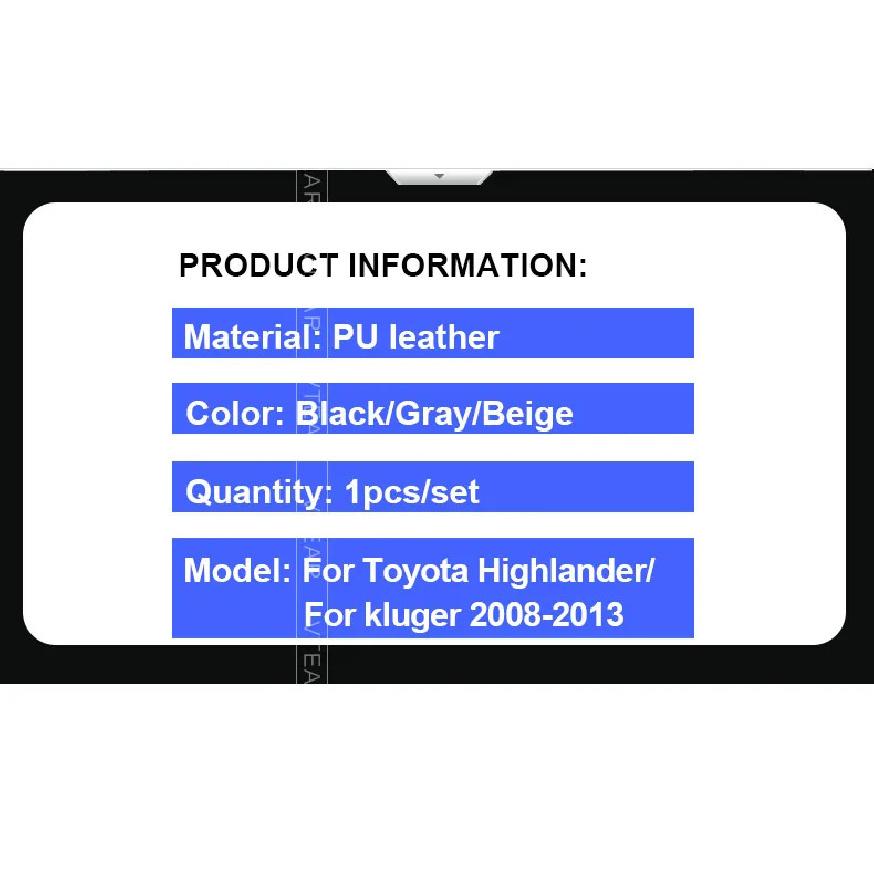 Vtear Car Armrest Cover Leather Pad Center Console Cushion Cap Styling Accessories Decoration For Toyota Highlander Kluger 2012