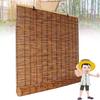 Bamboo Shades Outdoor Bamboo Roll Up Blinds, Retro Reed Shades with Lift for Indoor/Outdoor Privacy, 2559in Brown