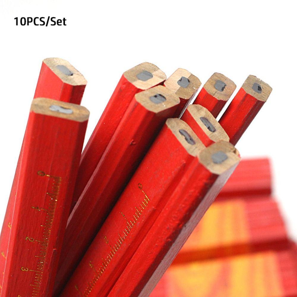 10 шт./набор Черные карандаши для плотника Синие Красные карандаши-маркеры Креативные карандаши для деревообработки Подарок