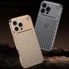 Роскошный чехол из алюминиевого сплава с полой сеткой для iPhone 16 Pro Max 15 Plus 14 Pro 13 12, рассеивающий тепло, ударопрочный, тонкий чехол для телефона