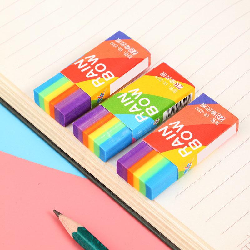 1 Piece Cute Kawaii Creative Rainbow Eraser Rubber Stationery School Supplies Novelty Lovely Eraser