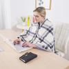Носимое клетчатое флисовое одеяло с пуговицами, многофункциональное теплое одеяло