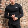 Muscleguys Autumn New Men's Cotton O-Neck Long Sleeve T-shirt Fashion Logo Letter Printed Tops Fitness Clothes
