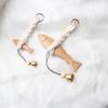 Hand Carved Wood Fish Sculpture Marine Beach Themed Fish Door Chimes  Home Office