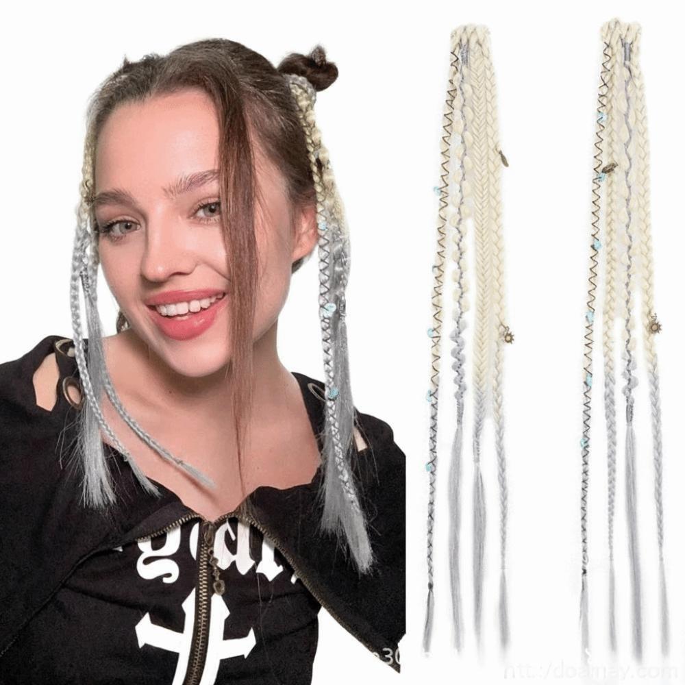 Парик 16 дюймов, накладные волосы, ручная работа, синтетическое плетение, на клипсах, длинная коса, для повседневного использования, вечеринки