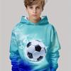 Boys' Football Themed 3D Printed Hooded Sweatshirt - Long Sleeved Pullover with Underwater Football Pattern, Casual and Loose Fit