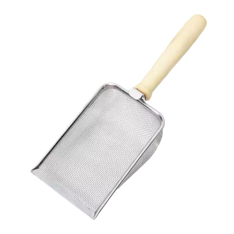 Stainless Steel Fine Mesh Cat Litter Scoop and Pet Poop Shovel for Cats, Dogs, Reptiles, and Button Quails