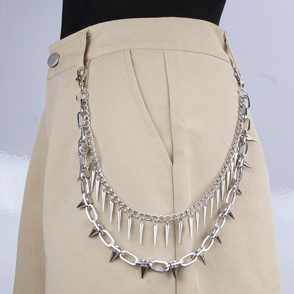 Цепь для брюк Панк Цепь для джинсов Кошелек Ювелирные изделия Унисекс Украшение для брюк Эстетичная цепь в виде сердца и крыльев для вечеринки/повседневной носки