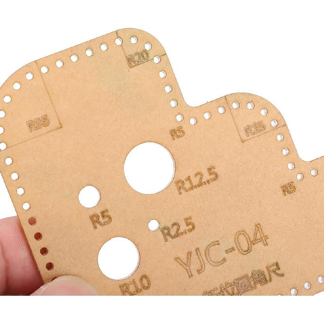 4 шт. Шаблон для круглых углов, Акриловый шаблон для круглых углов из кожи, Вспомогательная режущая линейка-трафарет для изготовления поделок ручной работы