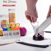 Stainless Steel Onion Holder & Slicer with Protective Cover for Vegetables