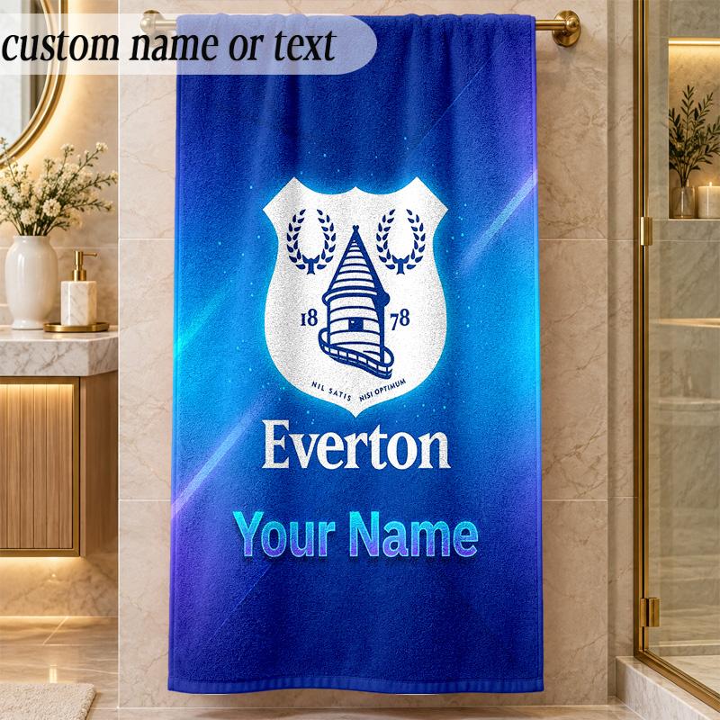 Beach TowelEverton FC Custom Name Text Personalized Soft Towel for Beach Pool Indoor Home Decor Gift