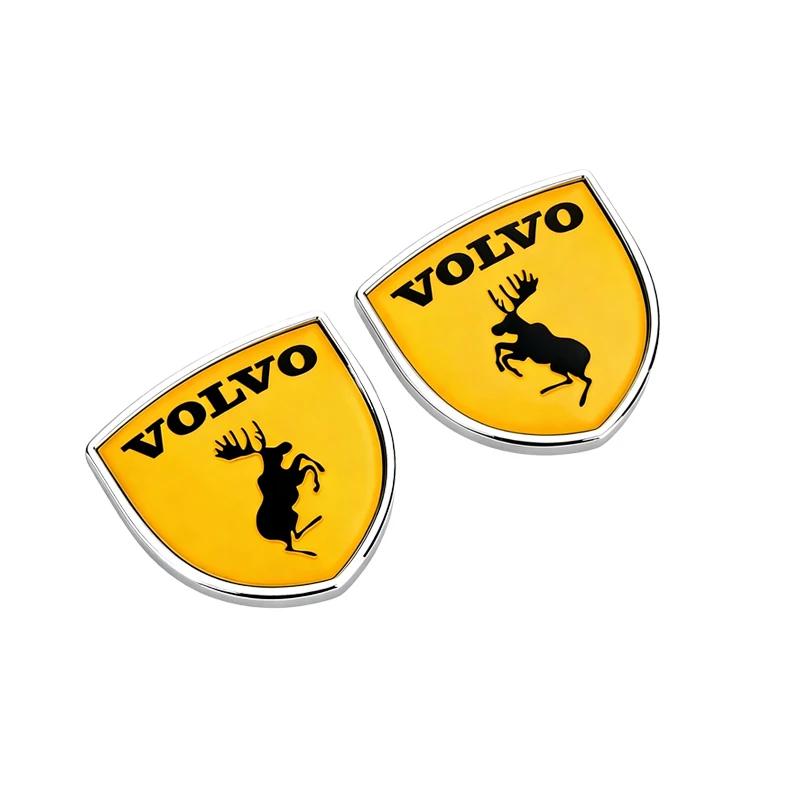 2 шт. Значок-щит с логотипом лося Volvo, 3D металлическая наклейка для всех багажников и крыльев автомобилей - Аксессуары для стайлинга и декора автомобиля