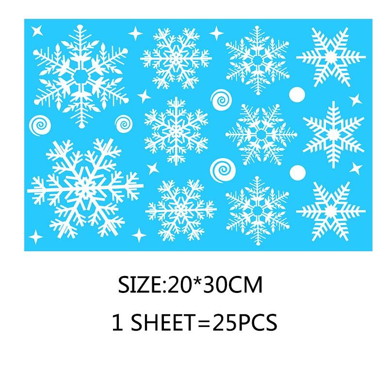Статическая наклейка для вечеринки, новогоднее украшение для окон, украшения в виде лося, большая снежинка, настенная наклейка из ПВХ, стекла, Санта, дома, украшения на Рождество