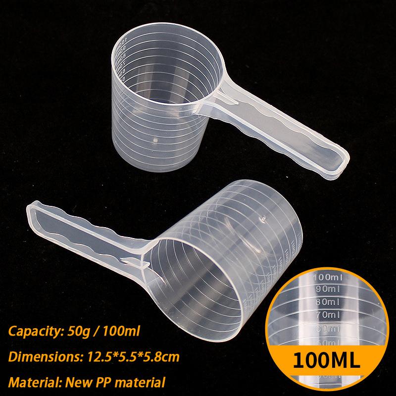 Clear Scale Pet Food Measuring Spoon Plastic for Cat Dog Accurate Feeding Portion Control for Home Use