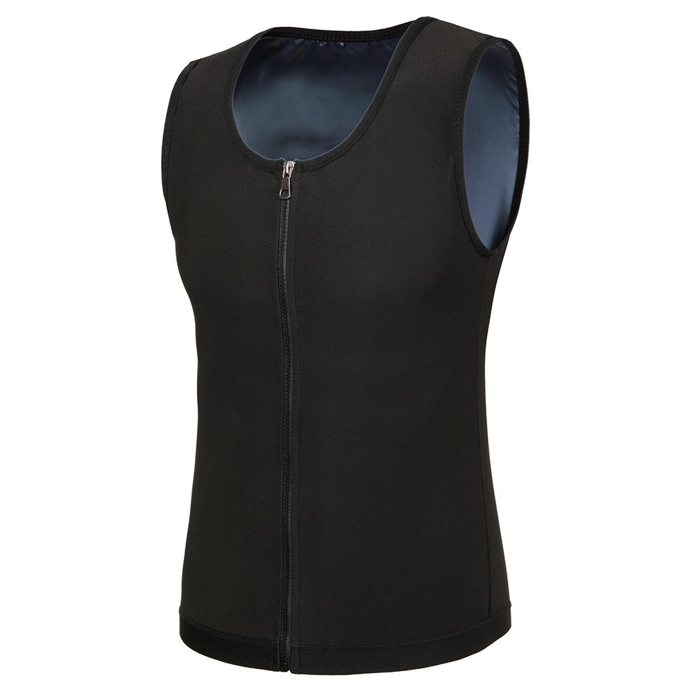 Мужской полимерный жилет для сауны, удерживающий тепло, костюм для сауны, компрессионная майка для тренировок с застежкой-молнией, рубашка для похудения, майка для фитнеса, формирователя тела