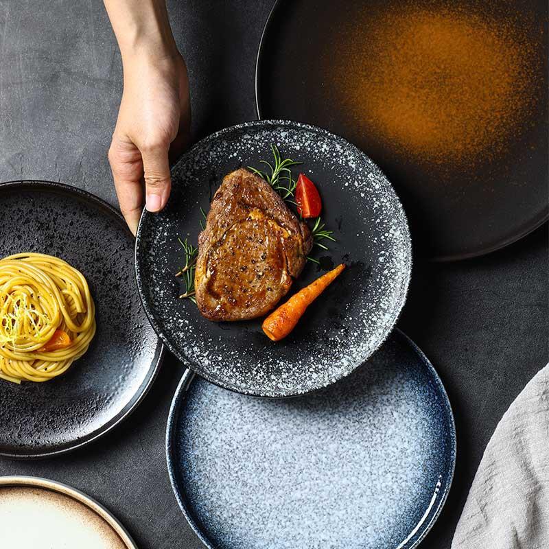 Керамическая тарелка для пасты в японском стиле, тарелка для стейков, тарелка для западной кухни, предметы домашнего обихода, столовые приборы для гостиниц и коммерческих предприятий