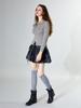 Cool Kitten Ribbon Leather Ruffle Skirt